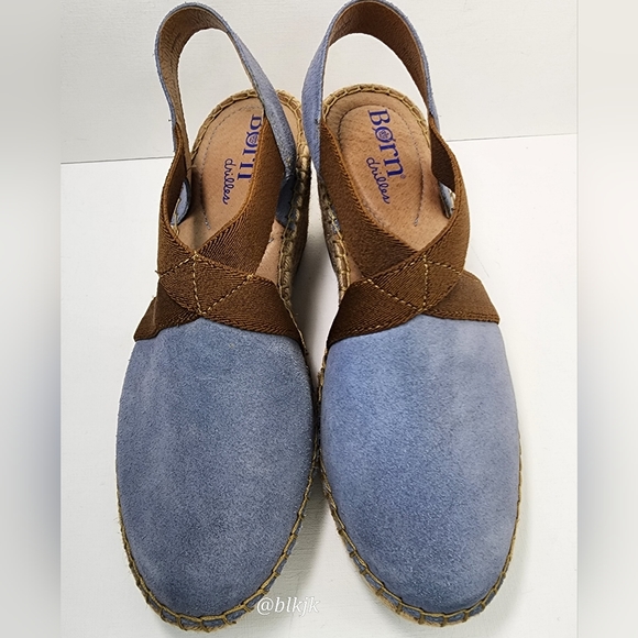 Born Suede Espadrilles Size 8 EUC *Blue/Brown* - Picture 8 of 9